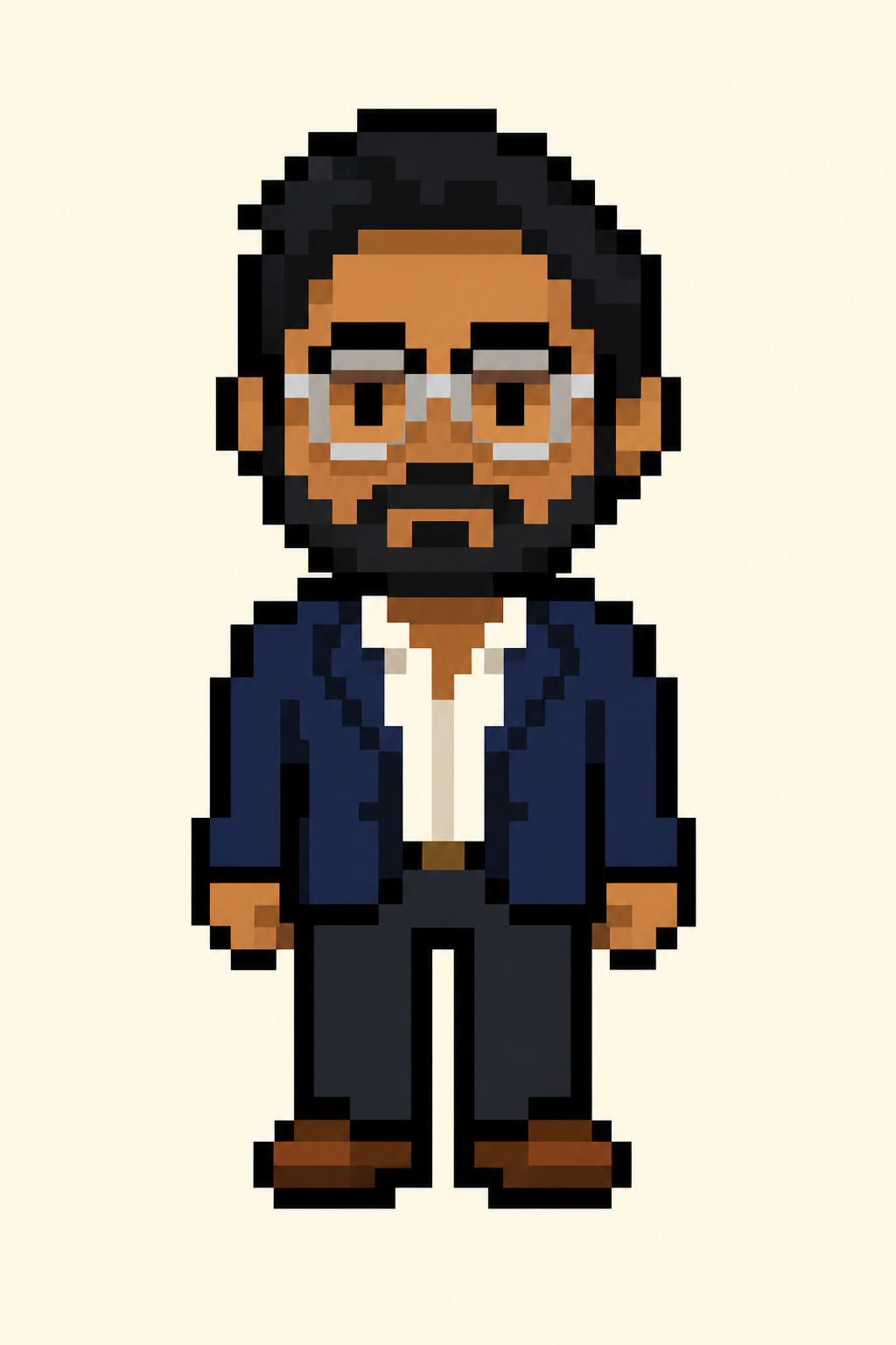 Pixel-art portrait of Noel Quadri